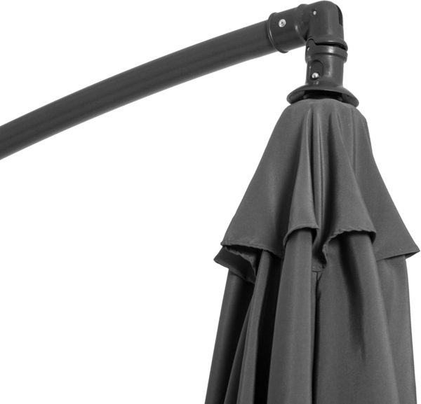 Outsunny Ampelschirm Sonnenschirm mit Handkurbel Wetterbeständig, LxB: 295x295 cm, Handkurbelschirm, Kurbelschirm, Grau Ø2,95 x 2,45H m Bild 8