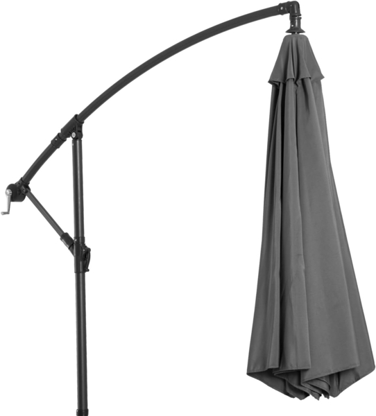 Outsunny Ampelschirm Sonnenschirm mit Handkurbel Wetterbeständig, LxB: 295x295 cm, Handkurbelschirm, Kurbelschirm, Grau Ø2,95 x 2,45H m Bild 6