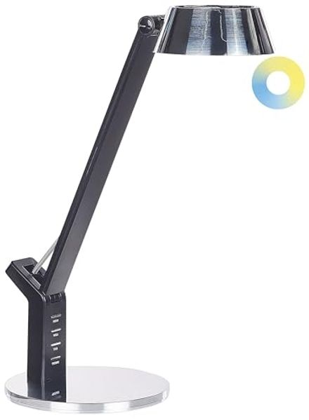 Schreibtischlampe LED 'CHAMAELEON' mit USB-Port, Metall silber, 40 cm verstellbar