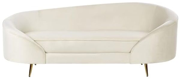 3-Sitzer Sofa Samtstoff hellbeige gold SAVAR