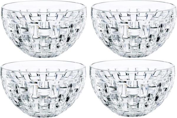 Nachtmann Bossa Nova Dipschale Rund, 4er Set, Schale, Snackschale, Glasschale, Kristallglas, Ø 9. 8 cm, 101322