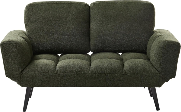 Schlafsofa BREKKE Dunkelgrün Bouclé