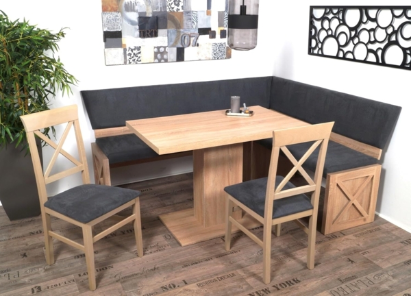 Eckbank Eckbankgruppe Essgruppe MADRANO 185 x 155 cm Sonoma Eiche