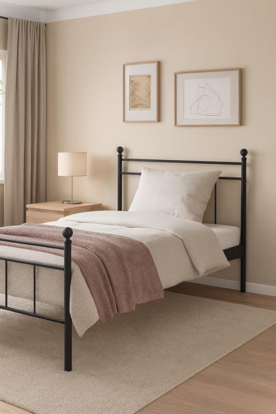 Metallbett "Rubi" 90x200 cm, schwarz