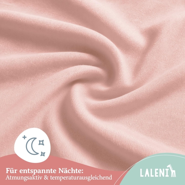 Laleni Spannbettlaken Stubenwagen oval 38x77 cm - Oeko-Tex Zertifiziert, 100% Baumwolle, atmungsaktives Spannbetttuch Jersey Baby, 135 g/m², Rosa Bild 5