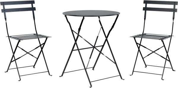 Bistro Set Metall Schwarz FIORI