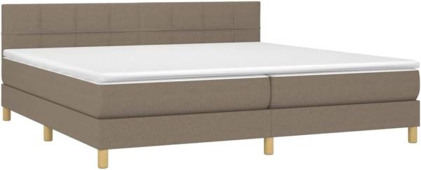 Boxspringbett mit Matratze & LED Stoff Taupe 200 x 200 cm, Härtegrad: H2 [3133745]