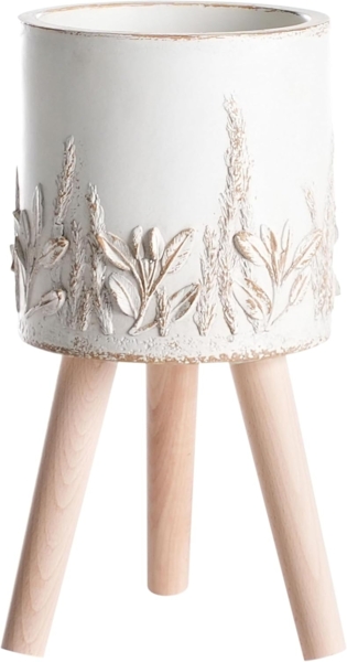 Blumentopf mit Beinen PREWEZA 23 cm Cremeweiß