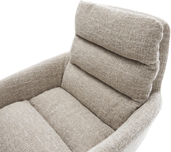 Esszimmerstuhl Abelia-Flex mit Armlehnen Webstoff Soft Beige Kreuzgestell konisch Schwarz Bild 5