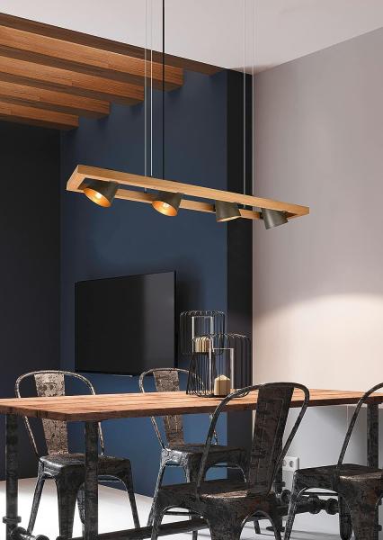 Trio 'Bell' Pendelleuchte 4-flammig, nickel antik,100 x 21 x 150 cm Bild 7