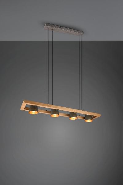 Trio 'Bell' Pendelleuchte 4-flammig, nickel antik,100 x 21 x 150 cm Bild 2