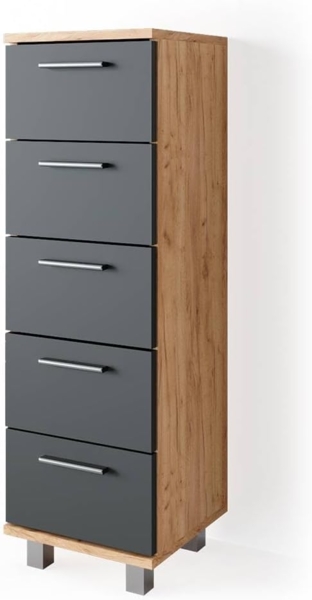 Badschrank Ilias Goldkraft Eiche 30 x 95 cm Vicco