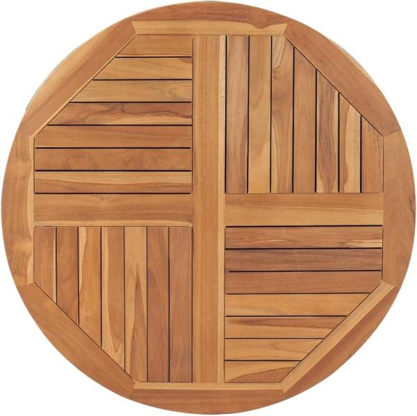 vidaXL Tischplatte Massivholz Teak Rund 2,5 cm 90 cm 48987