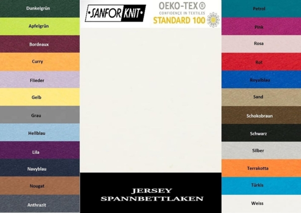 Jersey Spannbettlaken 60 x 120 - 70 x 140 cm Naturweiss