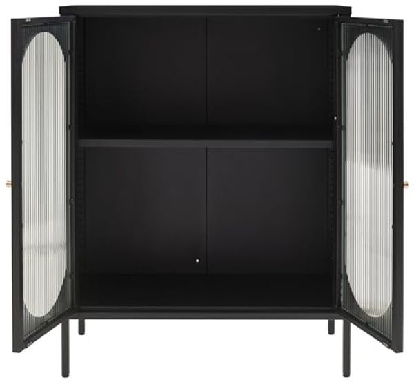 Sideboard Karlskrona 102x80x40 cm Schwarz, matt [en. casa] Bild 6