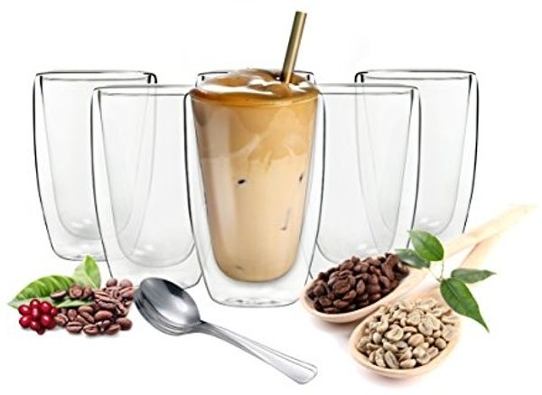 6 doppelwandige Cappuccino Gläser 200ml Kaffegläser Teeglas Doppelwandige Gläser