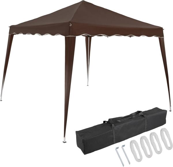 Deuba Pavillon Capri 3x3m wasserdicht Pop-Up inklusive Tasche UV-Schutz 50 plus Faltpavillon Gartenzelt Partyzelt dunkelbraun Farbauswahl 100385