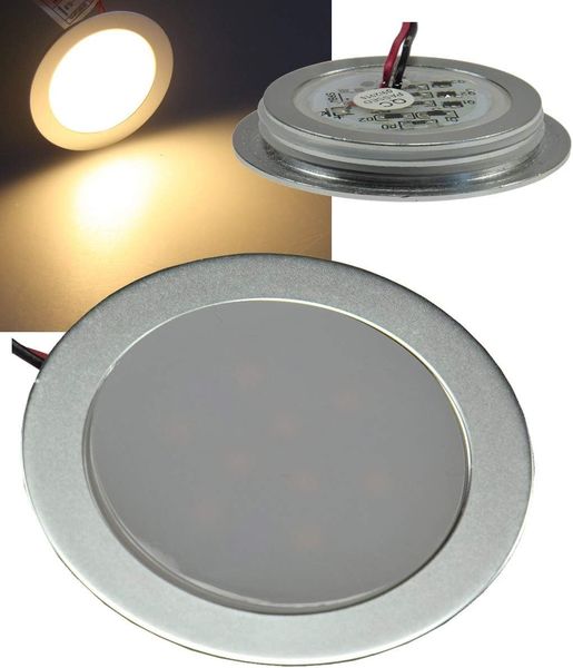 LED Einbauleuchte EBL Slim IP67,1W, 50lm, Alu matt, warmweiß, Ø55mm