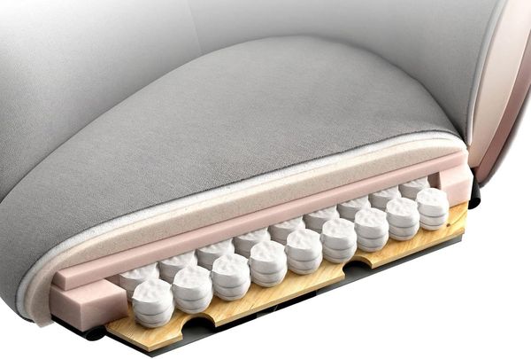 Freischwinger Heira-Flex mit Armlehnen Materialmix Schlamm Freischwinger flach Effektfinish Titan Taschenfederkern Bild 9