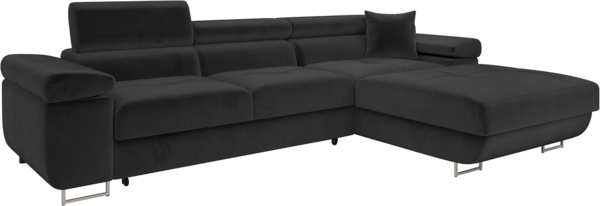 Ecksofa Torezio Mini mit Bettkasten, Schlaffunktion und Einstellbare Kopfstützen (Farbe: Manila 18, Seite: Rechts)