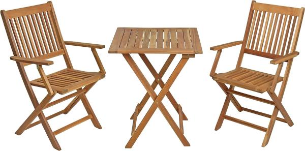 Balkonset Balkontisch Balkonstühle mit Armlehne Set Garten Möbel klappbar Holz