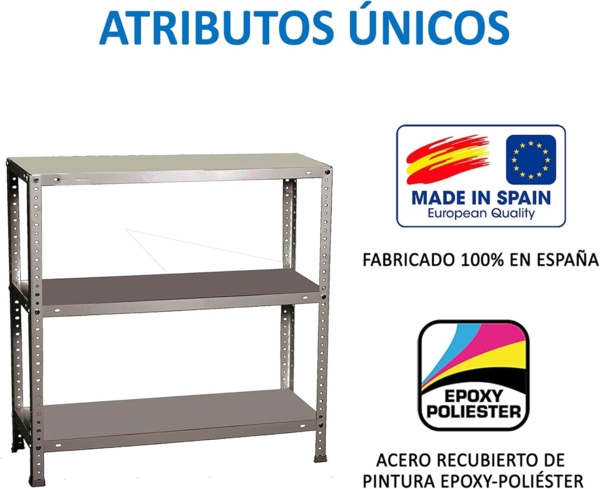 Simonrack Schwerlastregal, Lagerregal, 90 x 80 x 40 Metallregal, Kellerregal, Biegestelle 100 kg, 3 Fachböden, Grau - Comfort Bild 7