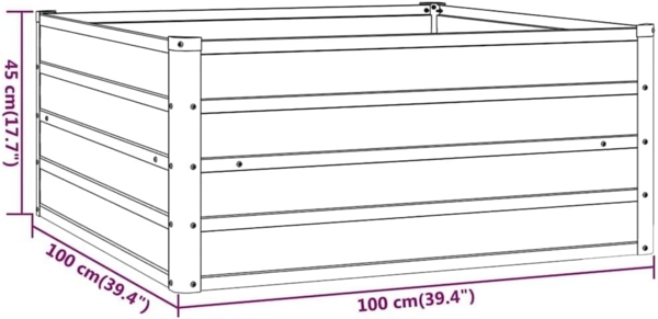 vidaXL Hochbeet Rostig 100x100x45 cm Cortenstahl 151949 Bild 3