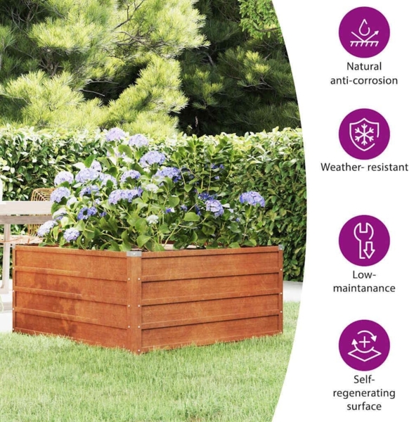 vidaXL Hochbeet Rostig 100x100x45 cm Cortenstahl 151949 Bild 4