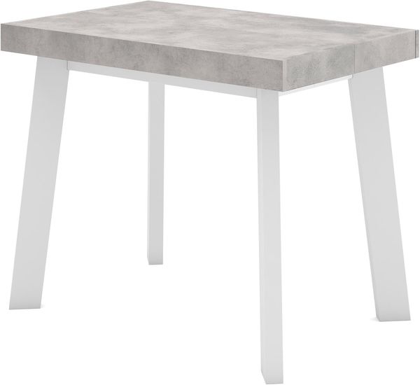 Skraut Home | Ausziehbarertisch | Multifunktionaler ausziehbarer | 140 | Für 6 Gäste | Hölzerne Beine | Moderner Stil | Zement Bild 6