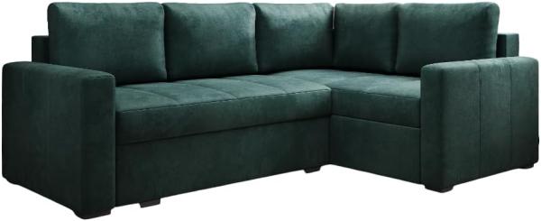 Designer Sofa Cortino mit Schlaffunktion und Stauraum Samt Grün Rechts