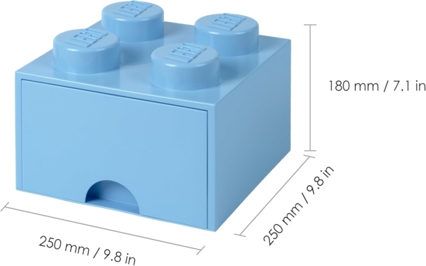 Lego 'Storage Brick 4' Aufbewahrungsbox hellblau mit 1 Schublade Bild 3