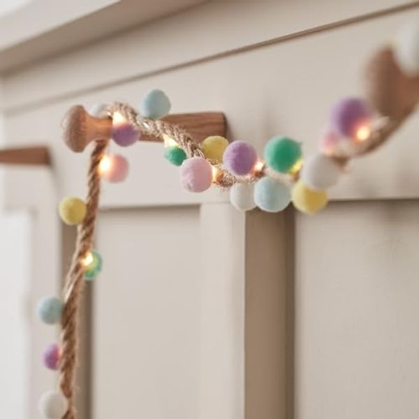 Lights4fun LED-Lichterkette 1,4m LED Girlande Pompon