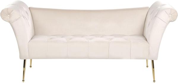 Chaiselongue Samtstoff creme gold NANTILLY