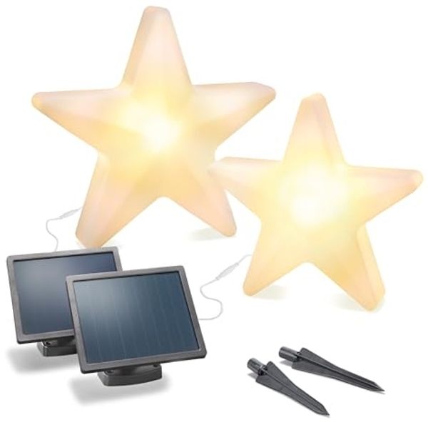 esotec LED Stern 2er Set Weihnachtssterne Leuchtsterne D39,5+55cm Solarleuchten 102119