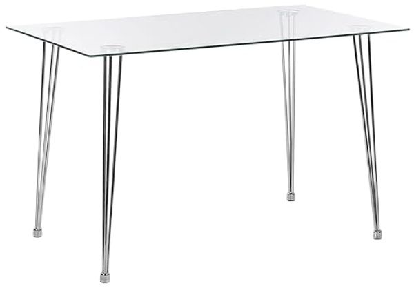 Esstisch 'Winston' Glas transparent / silber 120x70 cm