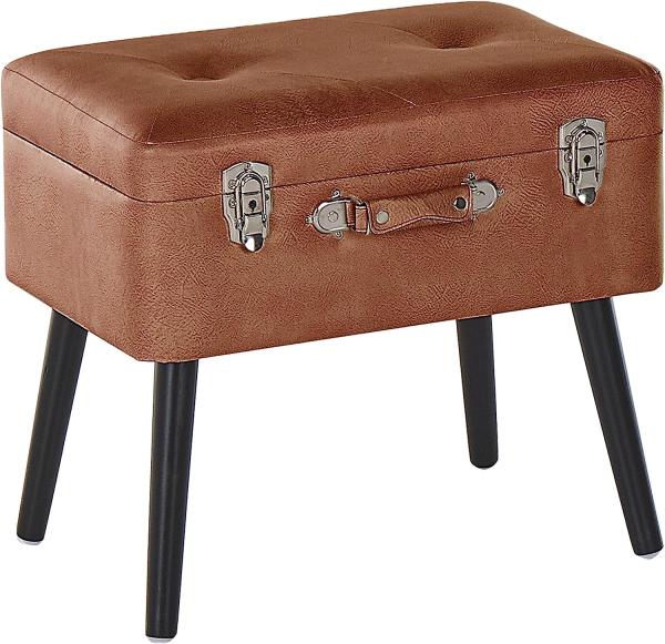 Hocker braun Kunstleder MALLARD