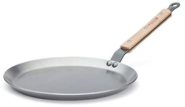 de Buyer Mineral B Bois Rund Crêpe-Pfanne Edelstahl Holz 24 cm 455 mm