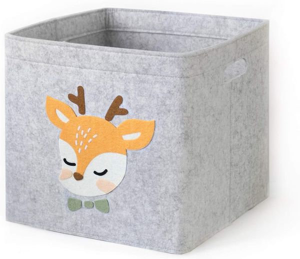 Lucky Sign - Aufbewahrungsbox Kinder faltbar Spielzeugkiste aus Filz Aufbewahrungskorb Wickeltisch für Kinderzimmer, 33 x 33 x 30 cm - Kitz