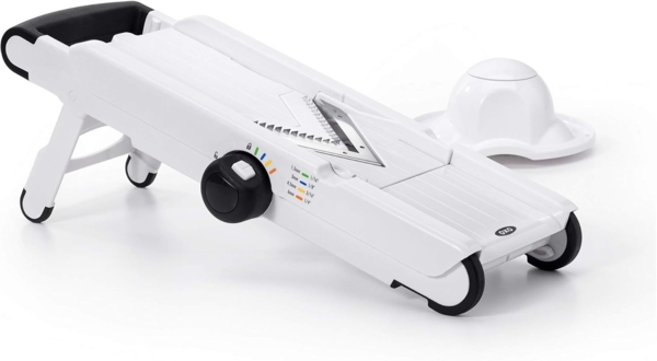 OXO Good Grips Gemüsehobel, Edelstahl, Kunststoff, Mandolinenschneider mit V-Klinge