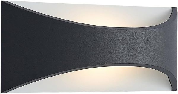 Lindby Außen-Wandleuchte Mathea, 1 x 9 W LED, warmweiß
