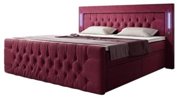 Boxspringbett Charme 180x200 H4 Rot