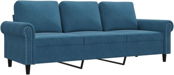 vidaXL 3-Sitzer-Sofa Blau 180 cm Samt