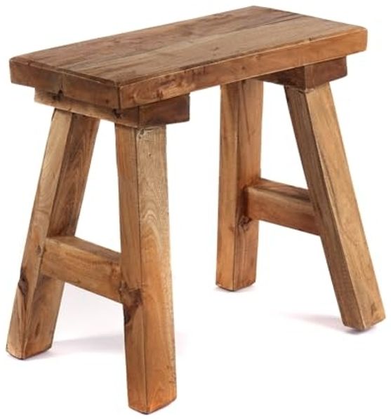 DESIGN DELIGHTS Hocker Vintage HOLZHOCKER "RUSTICO", Altholz massiv, rustikaler Sitzhocker