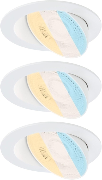Paulmann 92254 LED Einbauleuchte White Select Aumus 3er-Set schwenkbar Weiß 230V dimmbar