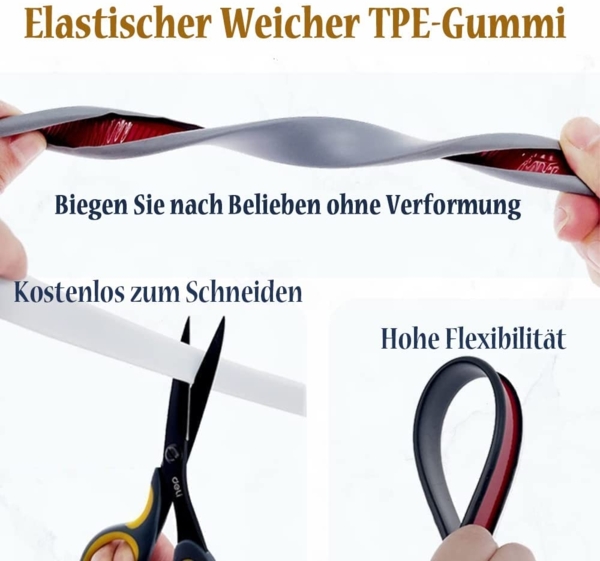 Kantenumleimer selbstklebend, Kantenschutz Baby, Eckenschutz Kantenschutz, U-Förmig TPE Kantenband für Schrankreparatur, Möbelrestaurierung und Renovierung (Weiß,U9mm*3m) Bild 5