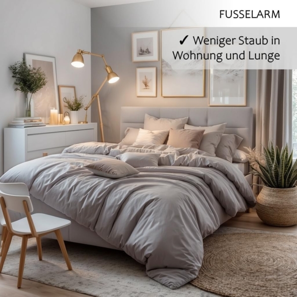 Cozyor Bettwäsche extra dick, weich, top Reissverschluss 135x200 155x200 155x220 200x200, Mikrofaser, 2 teilig, hellgrau Moonlight, Bettbezug+Kissenbezug 40x80, für Allergiker, weich Bild 3