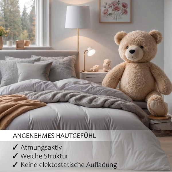 Cozyor Bettwäsche extra dick, weich, top Reissverschluss 135x200 155x200 155x220 200x200, Mikrofaser, 2 teilig, hellgrau Moonlight, Bettbezug+Kissenbezug 40x80, für Allergiker, weich Bild 5