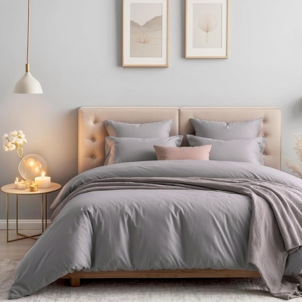 Cozyor Bettwäsche extra dick, weich, top Reissverschluss 135x200 155x200 155x220 200x200, Mikrofaser, 2 teilig, hellgrau Moonlight, Bettbezug+Kissenbezug 40x80, für Allergiker, weich Bild 9