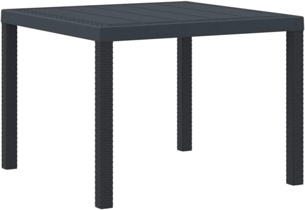 vidaXL Garten-Esstisch Anthrazit 100 x 100 x 73 cm Poly-Rattan 871680