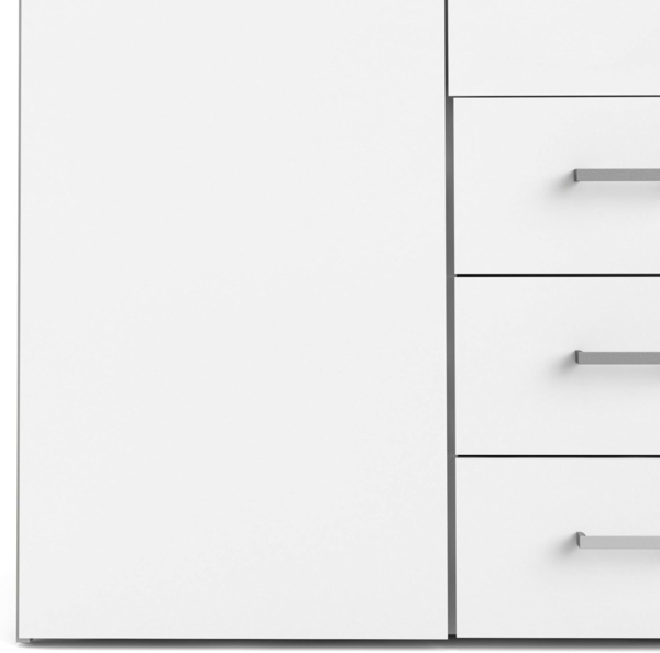 Dmora - Großer Kleiderschrank Francine, Schlafzimmermöbel, Schrank, Garderobe, 154x50 h200 cm, Glänzendes Weiß Bild 4